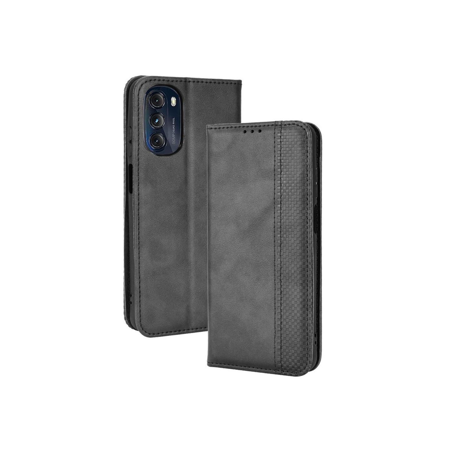 Wallet Stand Flip - telefonetui til Motorola Moto G 5G 2022 - Sort