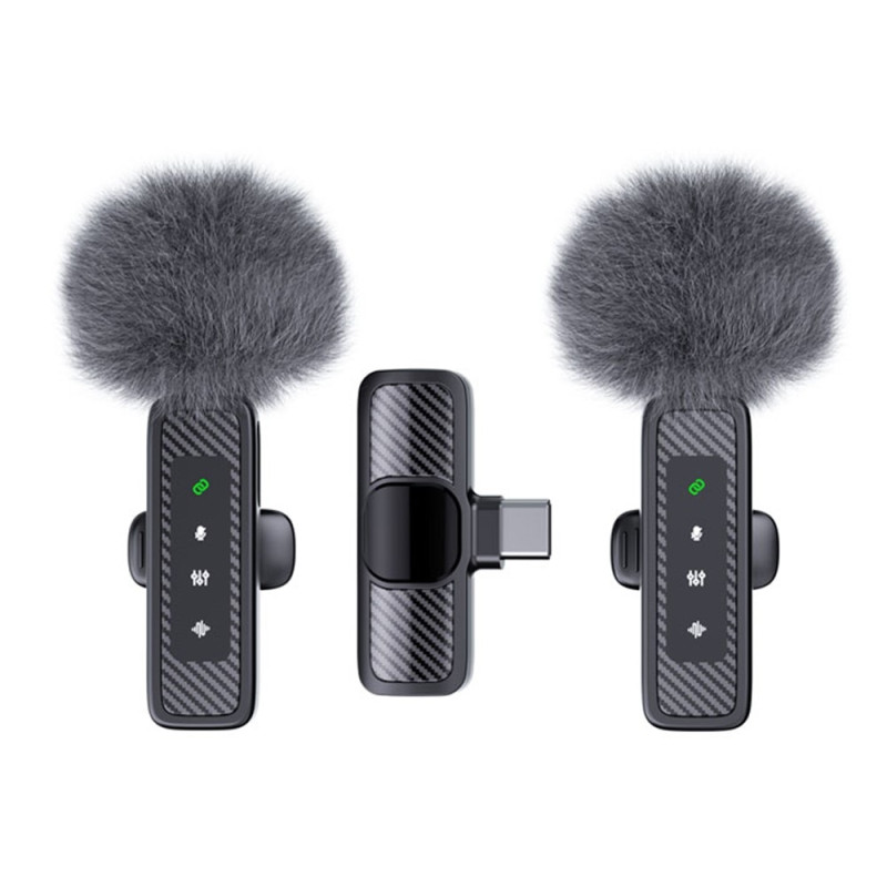 Wireless Lavalier Microphone (2.4 GHz) USB-C – 2 Microphones + 1 Receiver