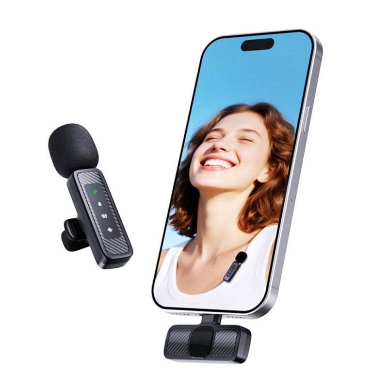 Trådløs myggmikrofon (2,4 GHz) USB-C – 2 mikrofoner + 1 mottaker