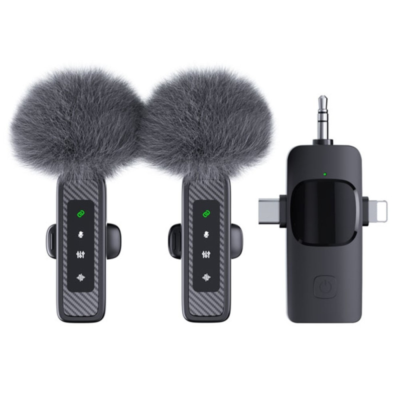Lavalier Microphone (USB-C/Lightning/3.5mm TRS) – 2 Microphones, 1 Receiver