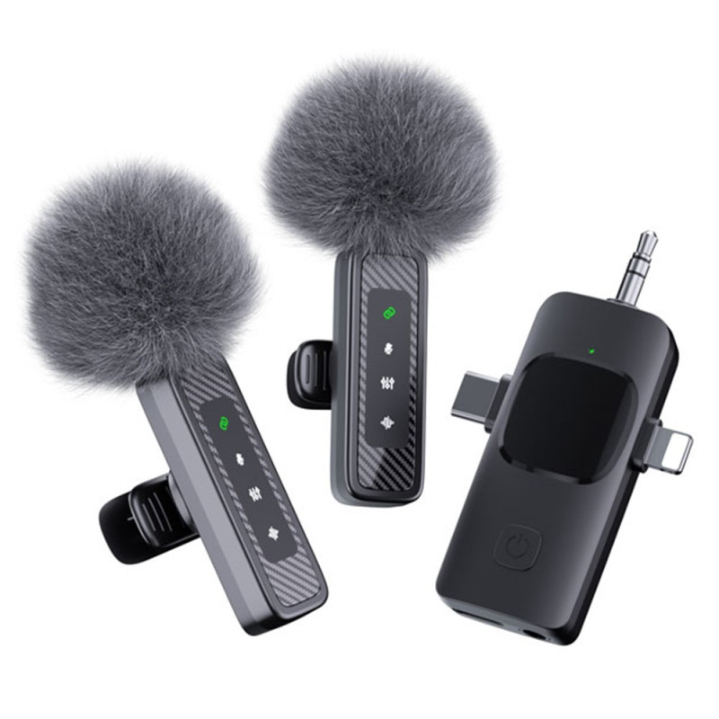 Lavalier Microphone (USB-C/Lightning/3.5mm TRS) – 2 Microphones, 1 Receiver