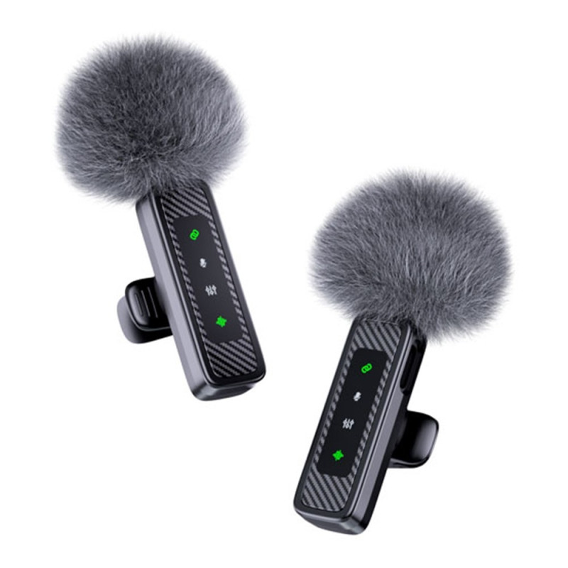 Lavalier-mikrofon (USB-C/Lightning/3,5 mm TRS) – 2 mikrofoner, 1 modtager