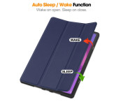 För Lenovo Idea Tab Pro Fodral Tri-Fold Stativ Skal med pennhållare - MörkBlå