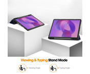 För Lenovo Idea Tab Pro Fodral Tri-Fold Stativ Skal med pennhållare - MörkBlå