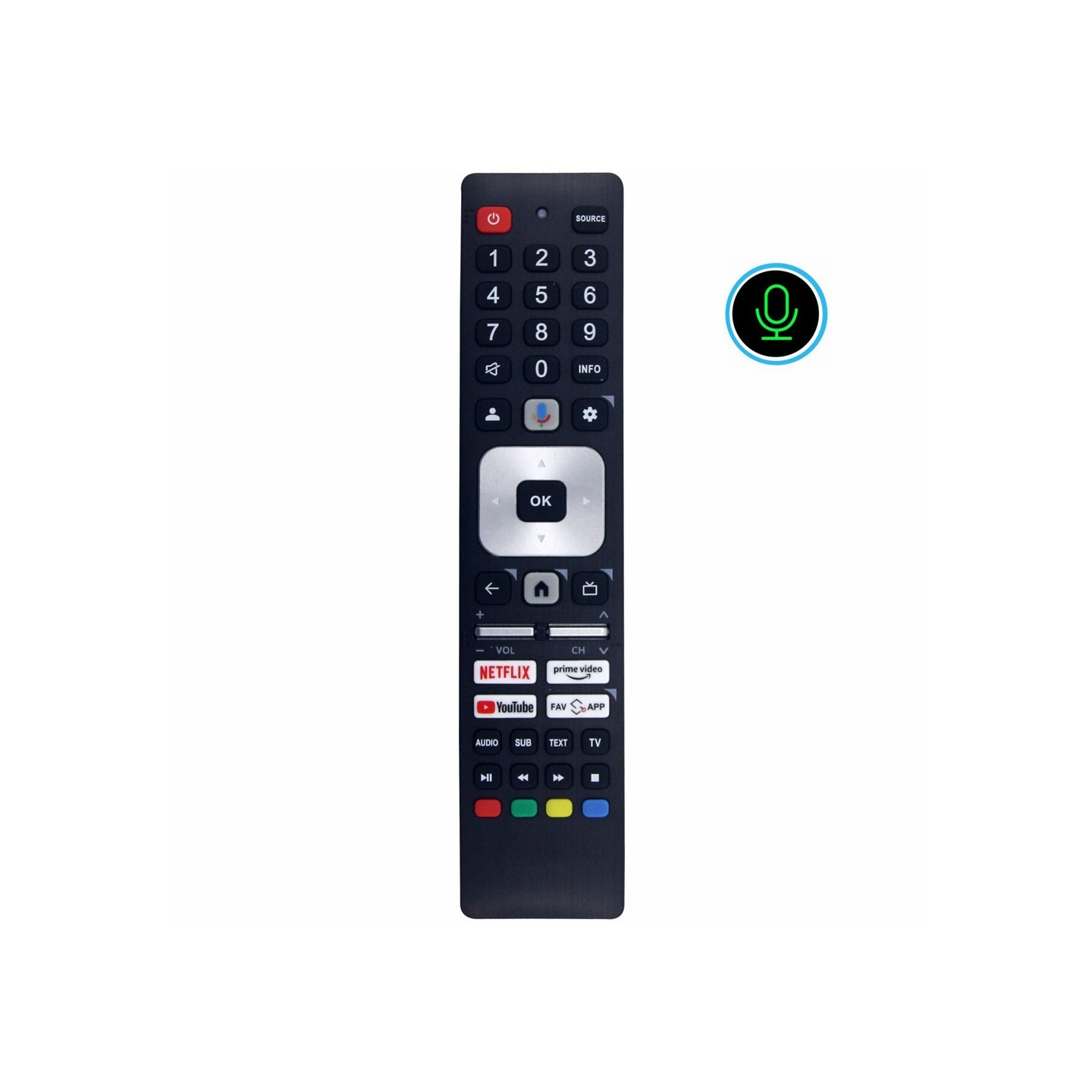 TV fjernbetjening Erstatning til erstatning for RMC0147N til Sharp TV-stemmefunktion
