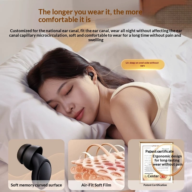 Sleep Headphones – In-ear Headphones for Sleeping – Earplugs with 50 dB Noise Reduction – White