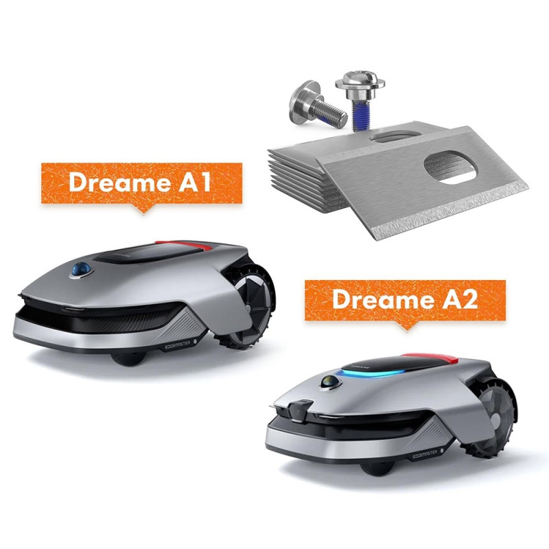 12 udskiftningsknive til Dreame A1 A2 Mova 600 1000 robotplæneklippere (36x18x0,9 mm)