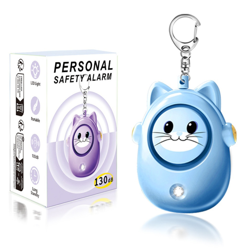 130 dB Safety Alarm – Emergency/Assault/Self-Defense – Loud Personal Alarm – Blue