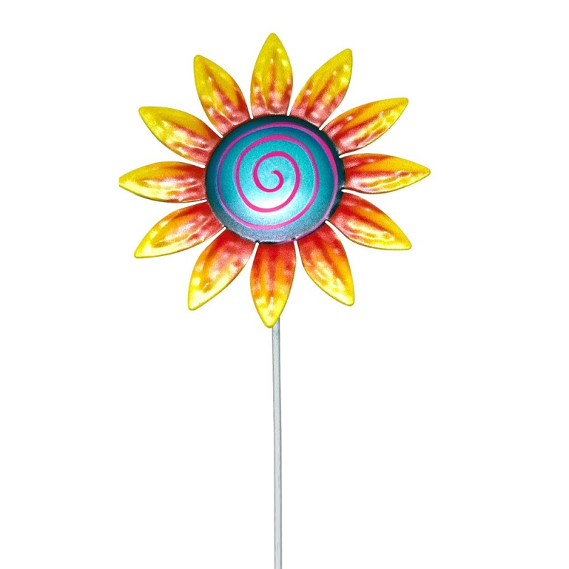 Garden ornament patio decoration Flower shaped potted plants wrought iron – Orange