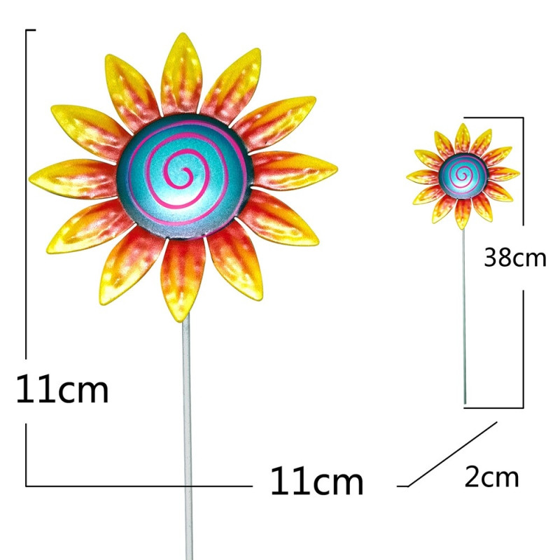 Havepynt og terrasseudsmykning – Blomsterformet plantestativ i smedejern – Orange