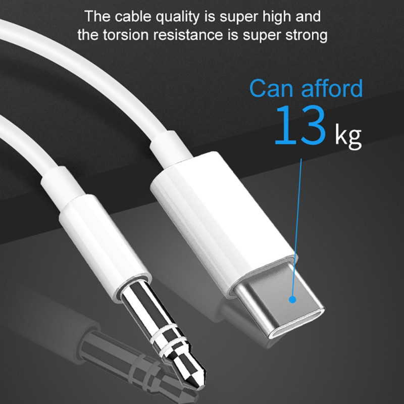 USB-C til 3,5 mm lydadapterkabel (AUX) for analog overføring