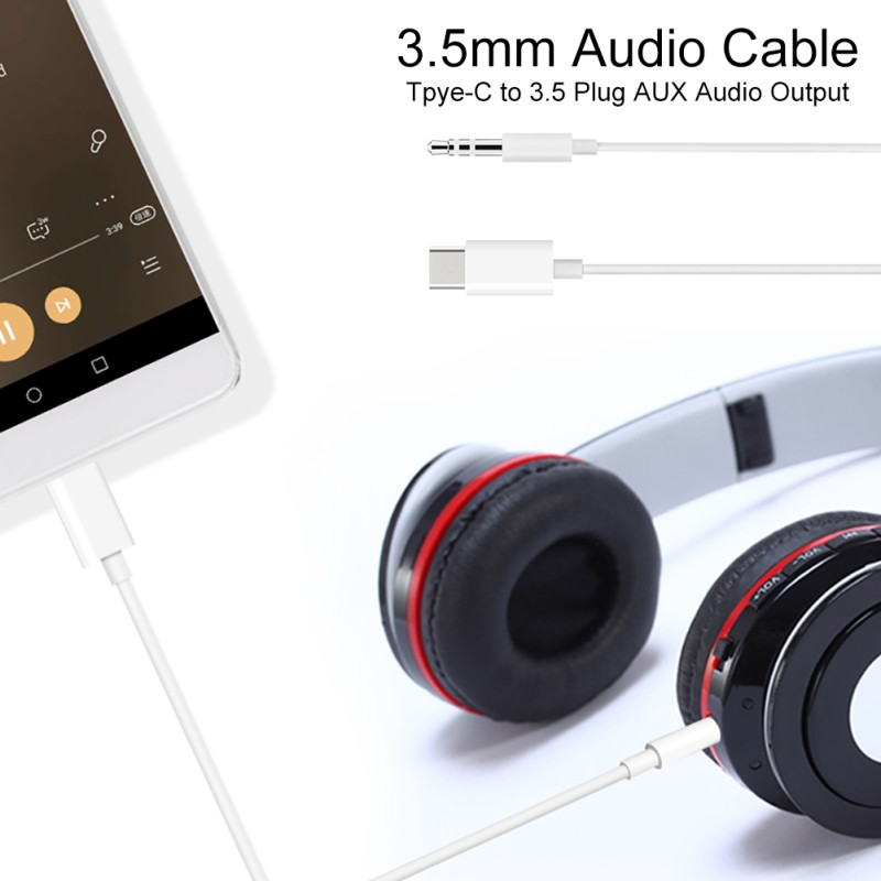 USB-C til 3,5 mm lyd-AUX-adapterkabel til analog overførsel