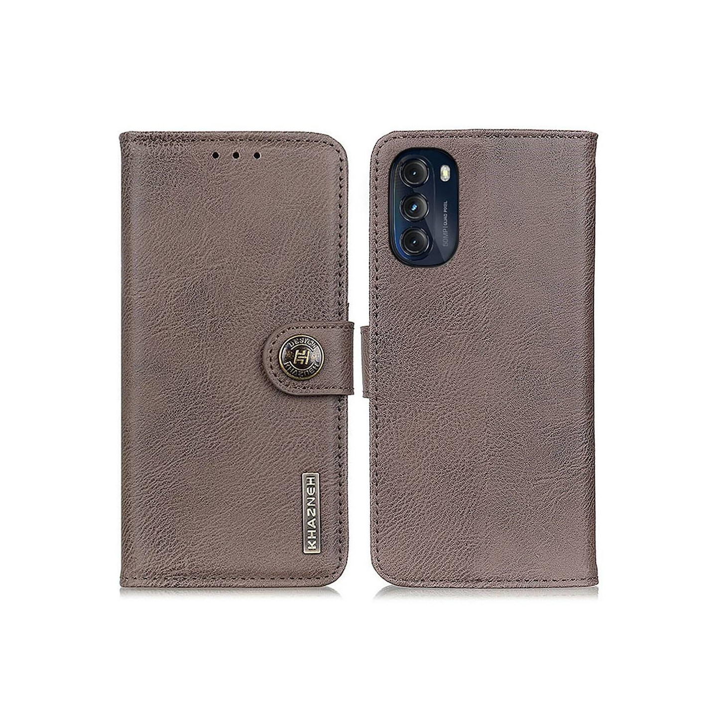 KHAZNEH Motorola Moto G 5G 2022 Lommebok - deksel - Khaki