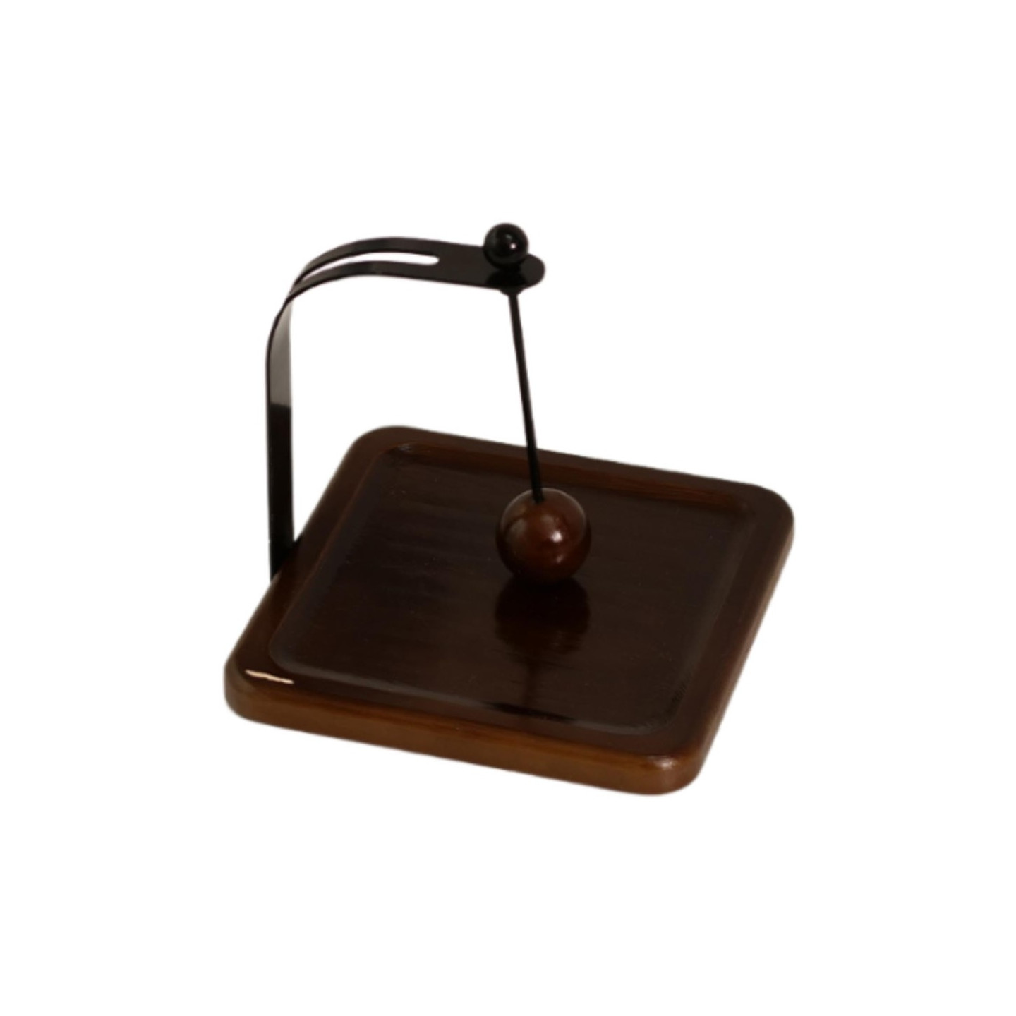 Serviettholder i furu og jern, 17,5 x 17,5 x 14,5 cm, med vektet kule