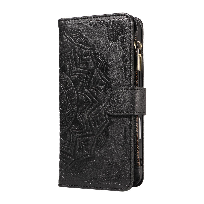 Mandala Embossed Phone Wallet Case with Wrist Strap for Sony Xperia 1 VIII