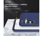 Samsung Galaxy S25 / S24 Hybrid skal med Finger Ring - MörkBlå