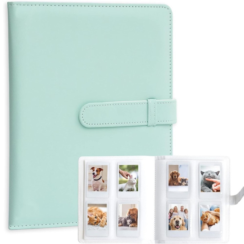 Vandafvisende fotoalbum til Fujifilm Instax Mini 12, 11, 9, 8 – plads til 256 billeder – Mynte