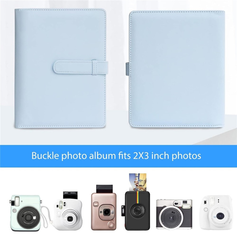 Vandafvisende fotoalbum til Fujifilm Instax Mini 12, 11, 9, 8 – plads til 256 billeder – Lyserød