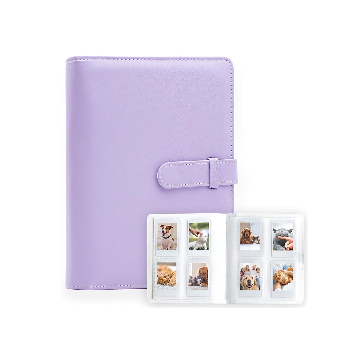 Vandafvisende fotoalbum til Fujifilm Instax Mini 12, 11, 9, 8 – plads til 256 billeder – Lilla