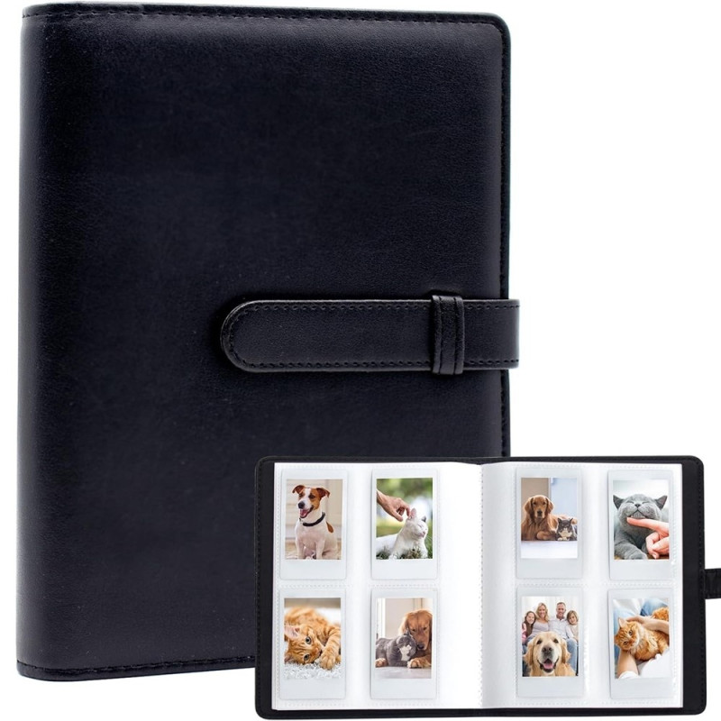 Vannbestandig fotoalbum for Fujifilm Instax Mini 12, 11, 9, 8 – plass til 256 bilder – Svart