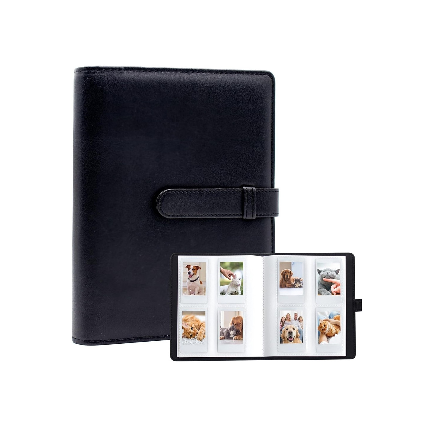 Vandafvisende fotoalbum til Fujifilm Instax Mini 12, 11, 9, 8 – plads til 256 billeder – Sort
