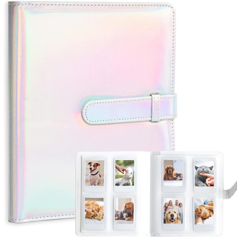 Water-resistant photo album for Fujifilm Instax Mini 12, 11, 9, 8 – holds 256 photos – Silver