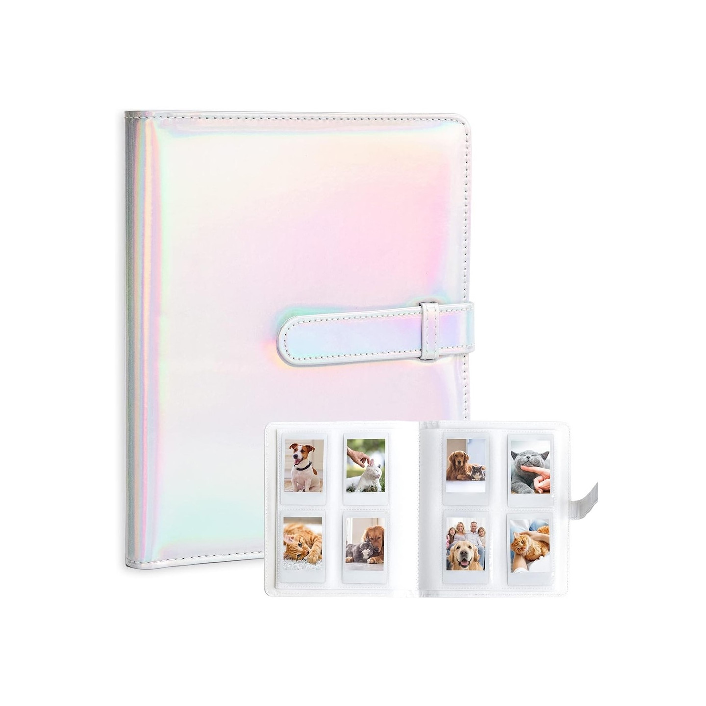 Water-resistant photo album for Fujifilm Instax Mini 12, 11, 9, 8 – holds 256 photos – Silver