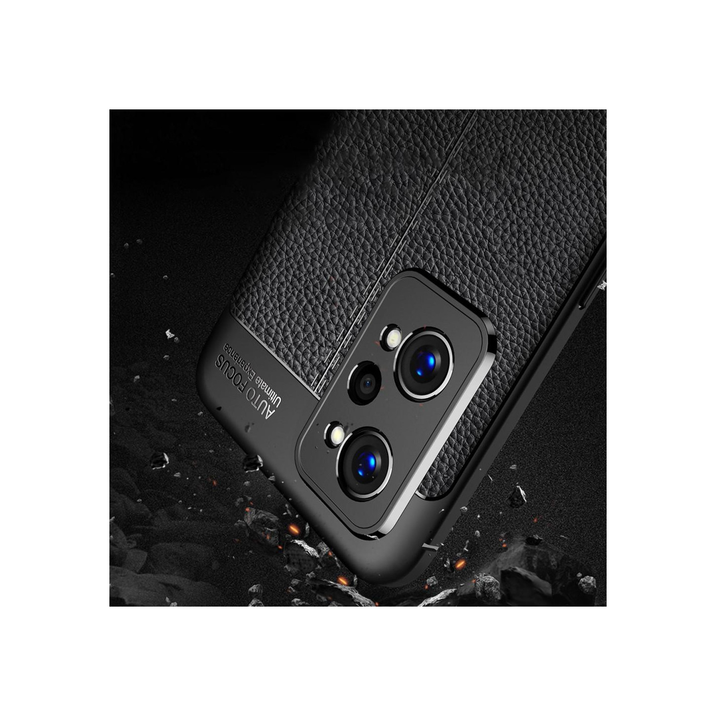 Realme GT Neo2 Litchi Texture Drop Protection Soft Flexible TPU Phone Kansi