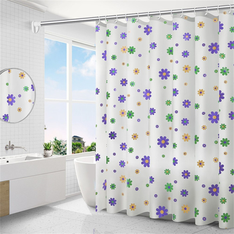 Dusjforheng 180 x 200 cm, vanntett og muggresistent – ​​Småblomstret