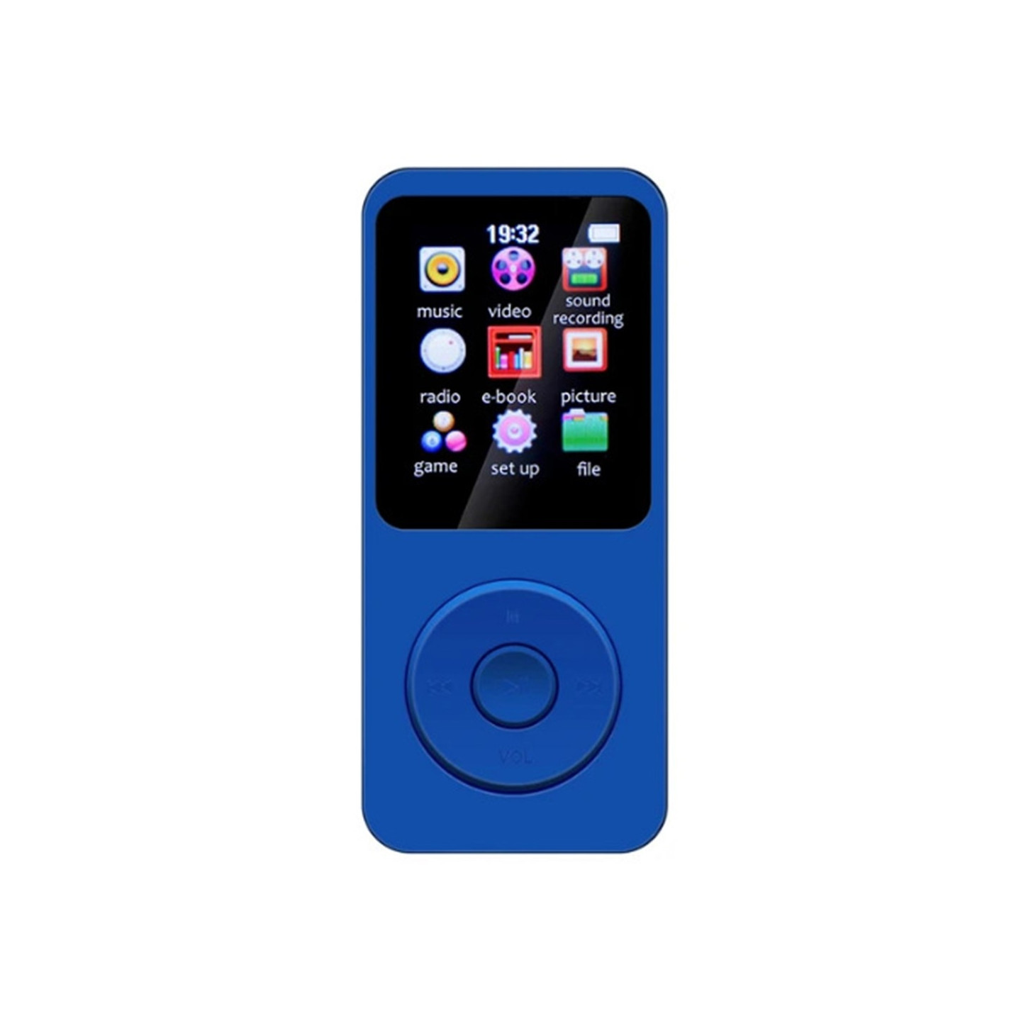 T1 1,8" skærm MP4 musikafspiller Bluetooth E-bog FM-radio (inkl. 64 GB hukommelseskort) Mørkeblå