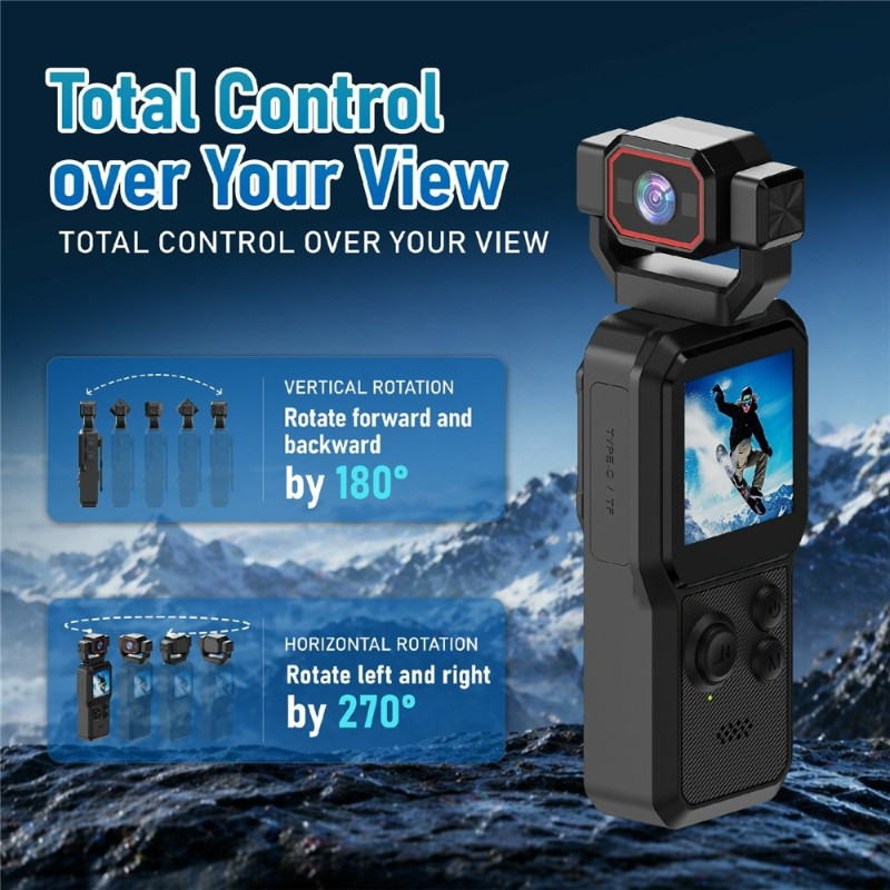 Action Camera Video Camera Camera Vlog Camera 1.54" HD Screen 4K HD WiFi Bluetooth