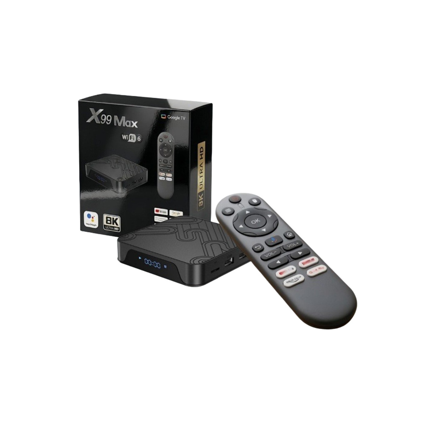 TV-boks 2+16 GB Android 14 WiFi 6 4K HD Bluetooth-fjernbetjening Stemmestyring