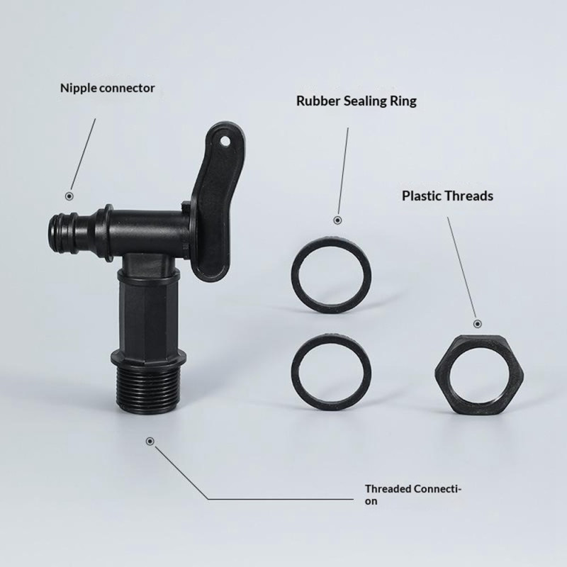 Sæt med 2 adaptere til IBC-tankventil (3/4"-nippel), groft gevind, 25 mm hulåbner