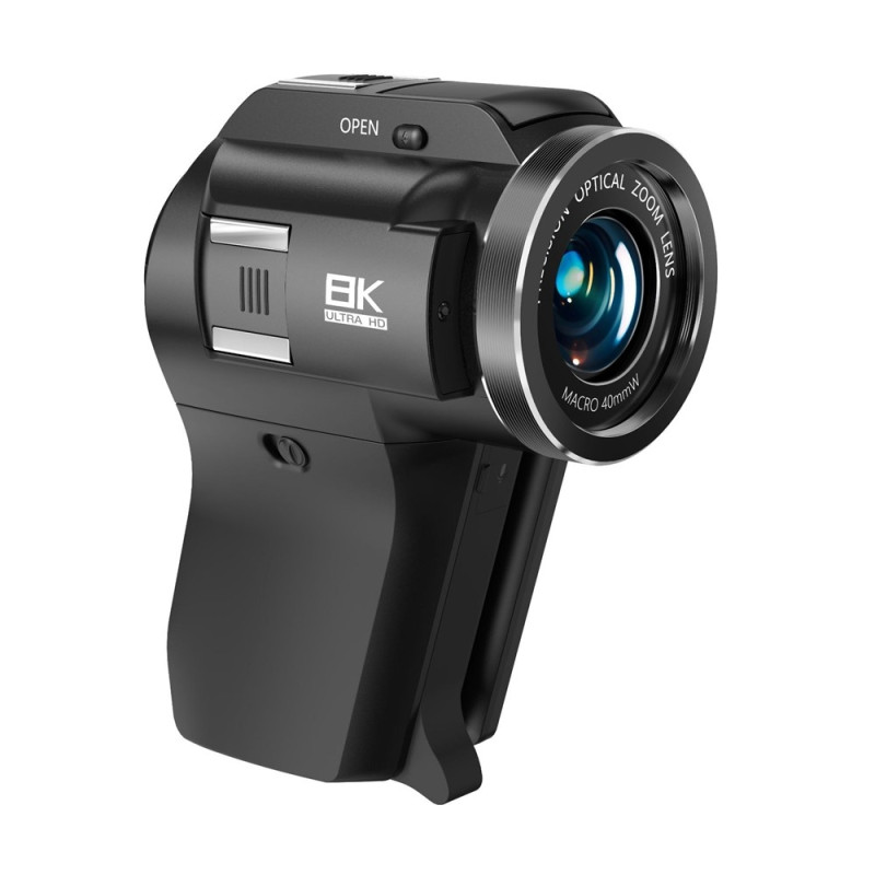 Actionkamera / videokamera 8K, 3" drejelig skærm, 8x optisk zoom og Wi-Fi