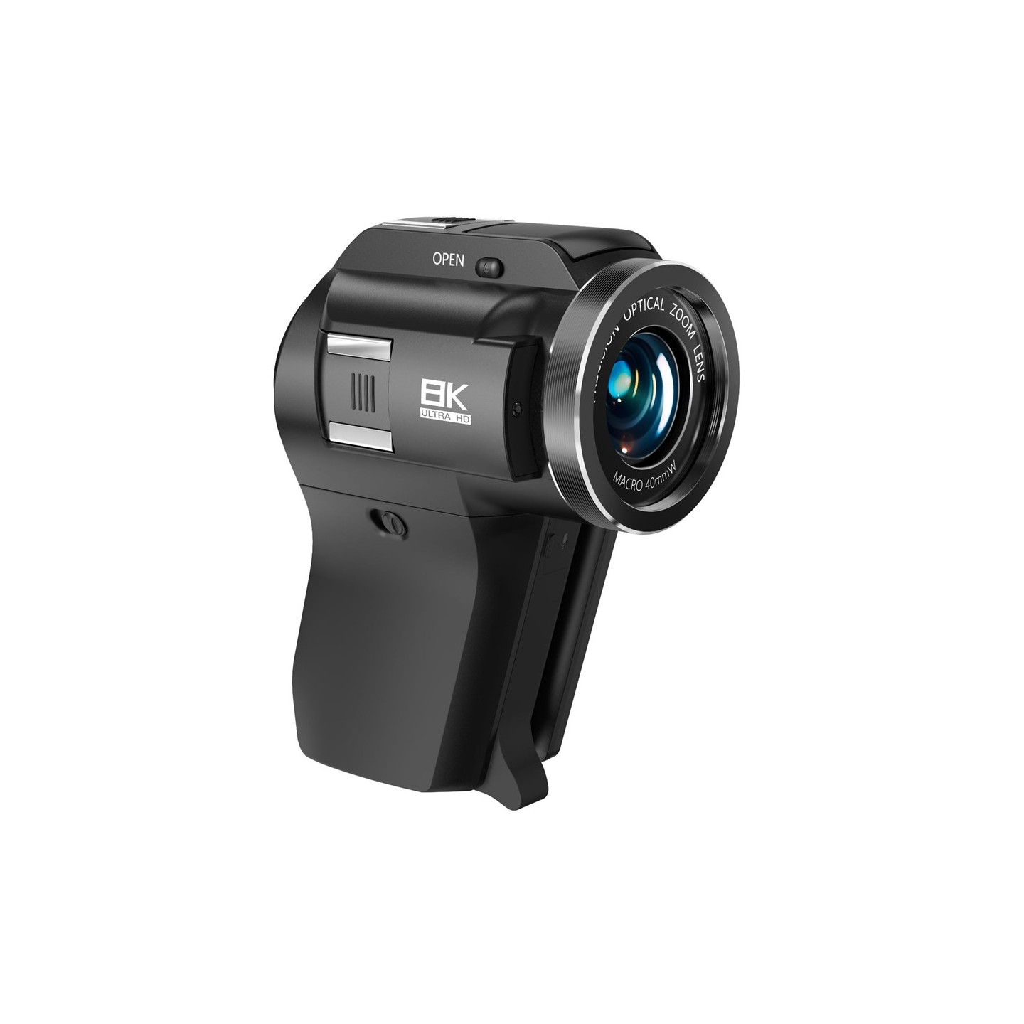 Actionkamera / videokamera 8K, 3" drejelig skærm, 8x optisk zoom og Wi-Fi