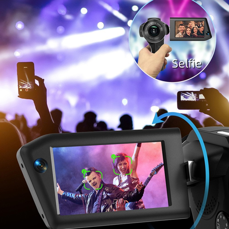 Actionkamera / videokamera 8K, 3" drejelig skærm, 8x optisk zoom og Wi-Fi