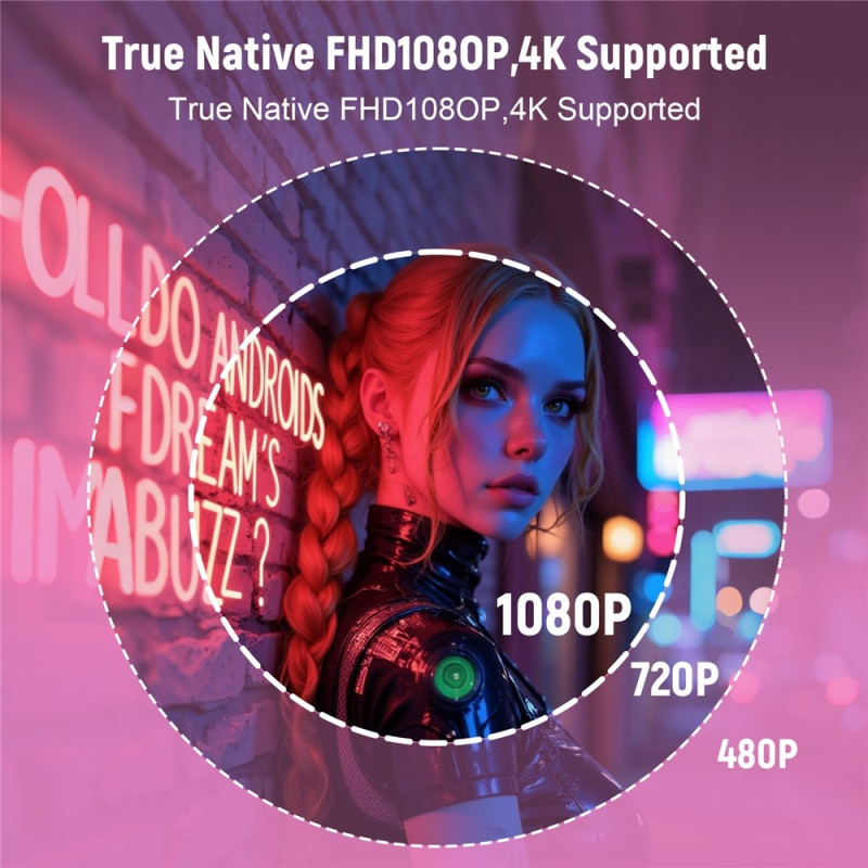 Kotiteatterivideoprojektori 1080p, Android 11, automaattitarkennus, Wi-Fi 6, BT 5.2