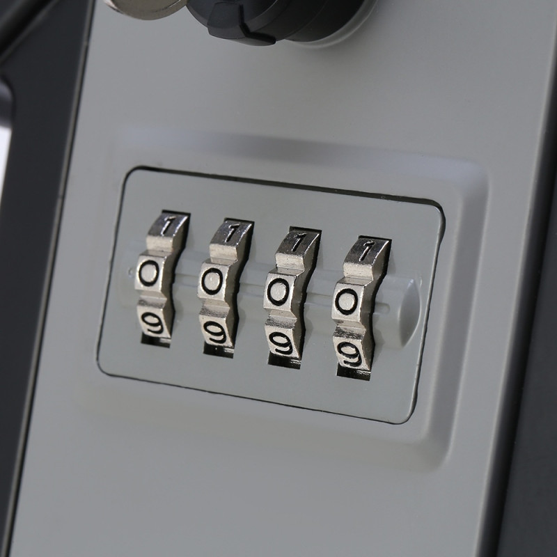 Metal cash box/security safe with combination lock and two keys – storage for home or hotel
