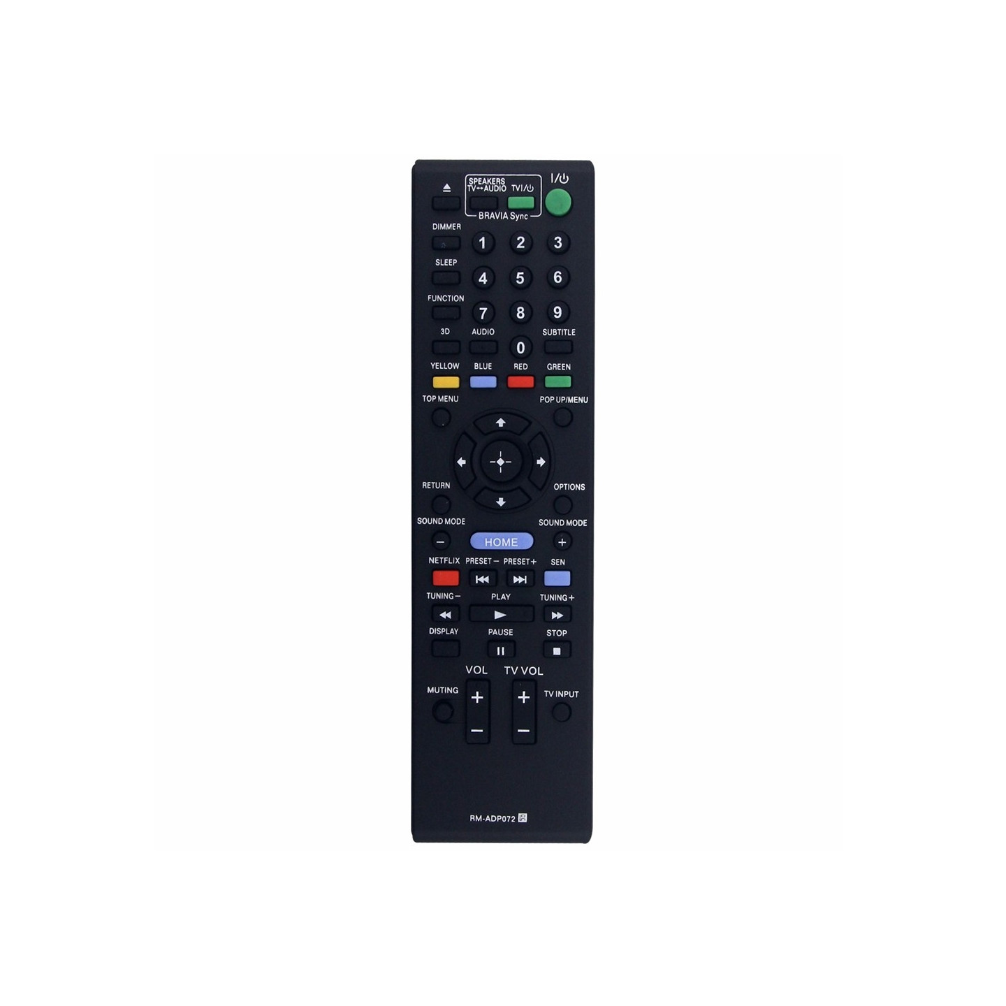 Udskiftning af fjernbetjening til RM-ADP072 til Sony Blu-ray- og DVD-afspiller