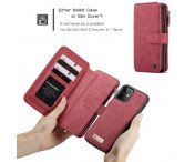 CASEME iPhone 12 Mini Retro läder plånboksfodral - Röd