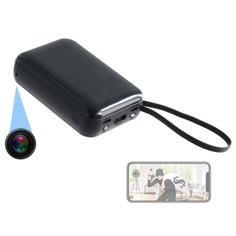 1080p HD WiFi -valvontakamera, joka on naamioitu varavirtalähteeksi (5000 mAh)