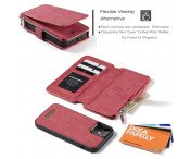 CASEME iPhone 12 Mini Retro läder plånboksfodral - Röd