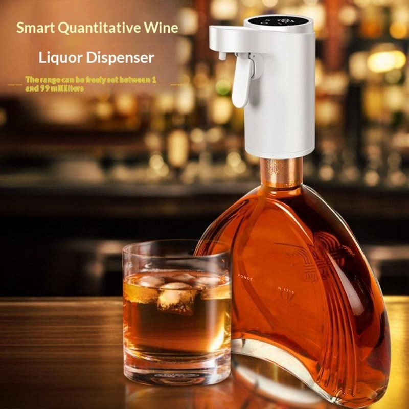 Smart wine dispenser with touchscreen – electric dispenser for red wine and whiskey – precise measurements