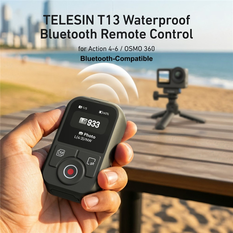 Remote Control for DJI Osmo 360 / Action 4 / 5 Pro / 6 – Bluetooth with Color Screen