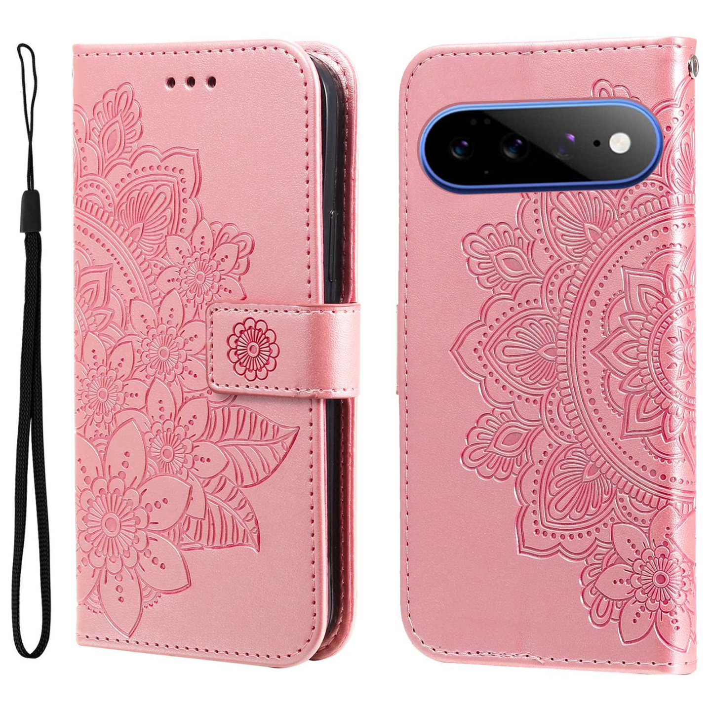 Floral Pattern Phone Wallet Case with Stand for Google Pixel 11 Pro XL