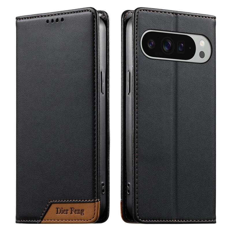 DIERFENG Phone Wallet Case with Corner Logo for Google Pixel 11 Pro XL