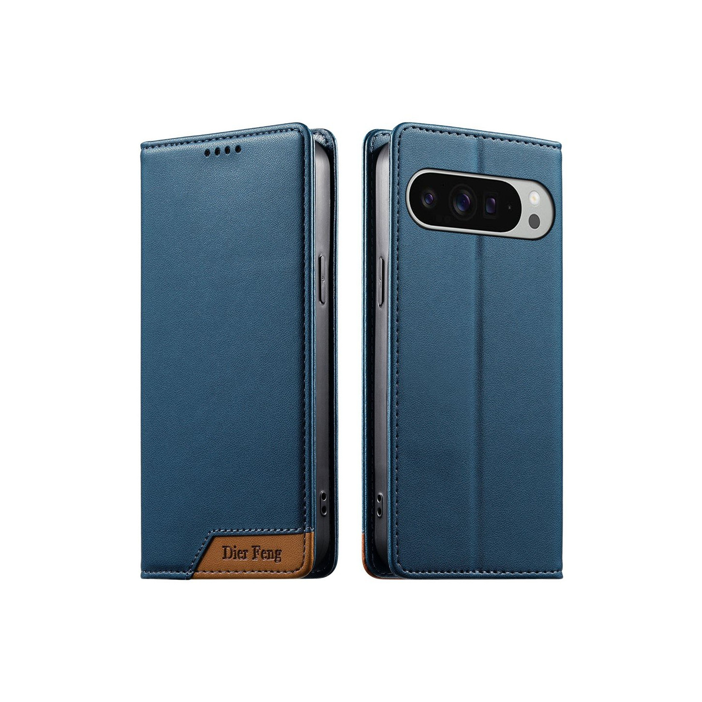 DIERFENG Phone Wallet Case with Corner Logo for Google Pixel 11 Pro XL