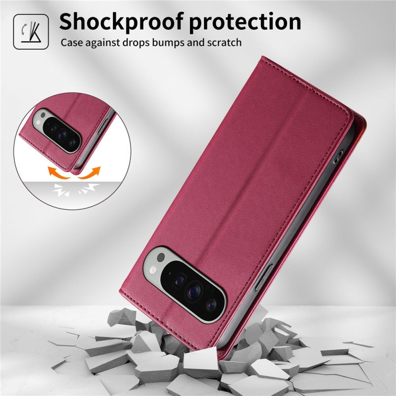 DIERFENG Phone Wallet Case with Corner Logo for Google Pixel 11 Pro XL
