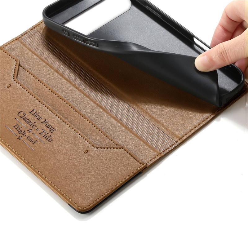 DIERFENG Phone Wallet Case with Corner Logo for Google Pixel 11 Pro XL