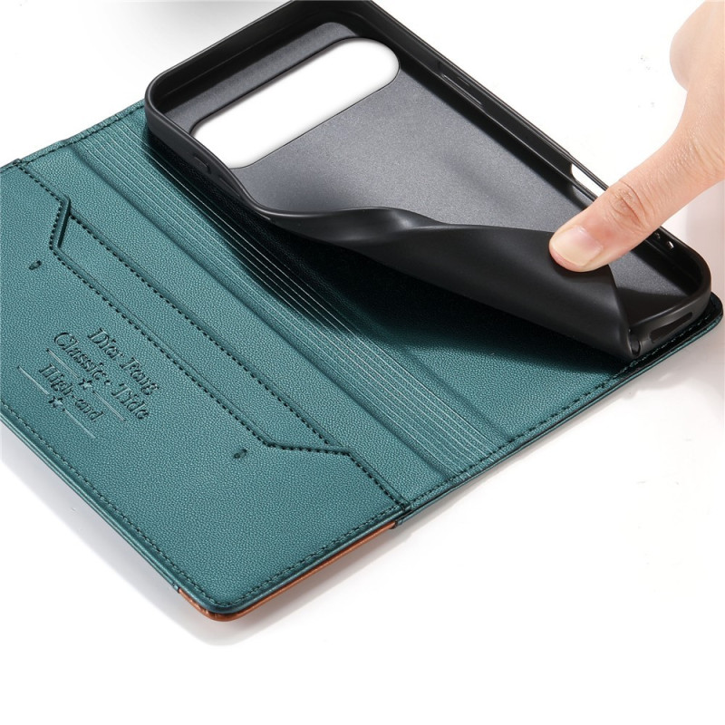 DIERFENG Phone Wallet Case with Corner Logo for Google Pixel 11 Pro XL